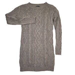 Moda International Wool Blend Cable Knit Sweater Dress‎ Womens XS Academia Fall